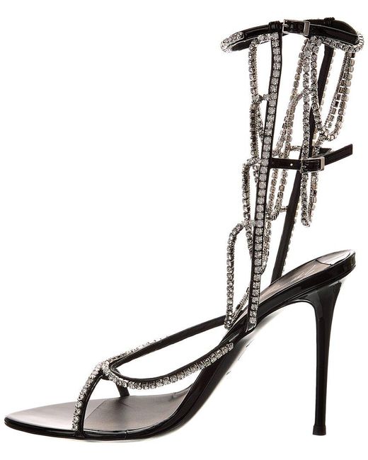 Giuseppe Zanotti Black Cristelle 105 Vinyl Sandal