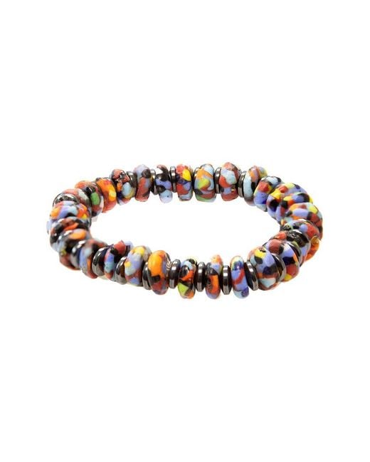 jean claude Metallic Dell Arte By Beaded Krobo Stretch Bracelet for men