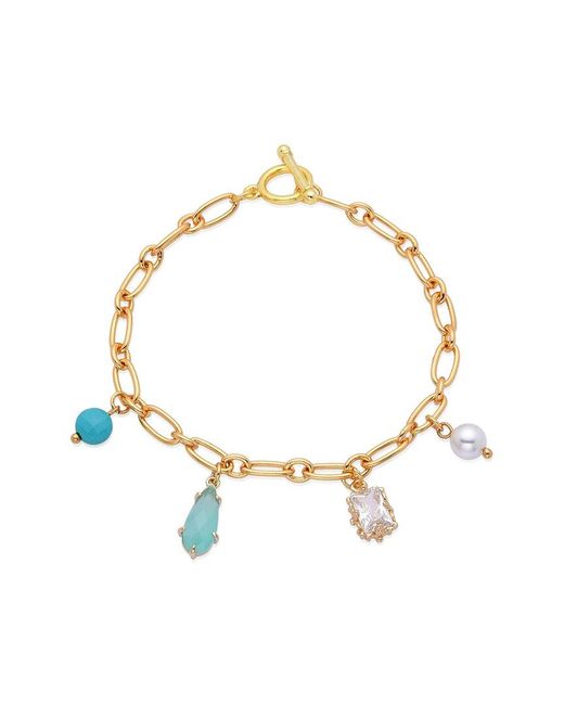 Eye Candy LA Metallic Victoria Chain Link Charm Bracelet