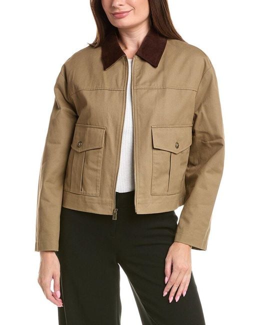 Tahari Brown Deia Short Barn Jacket