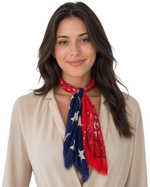 Blue Pacific Red Antique Flag Neckerchief