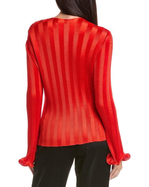 Jonathan Simkhai Red Carys Mock Neck Top
