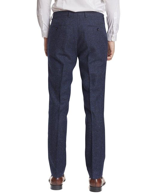 Paisley & Gray Blue Downing Slim Fit Wool-blend Pant for men