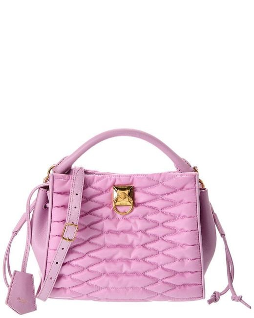 Mulberry Pink Iris Small Nylon & Leather Shoulder Bag