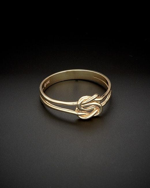 Italian Gold Black 14k Double Love Knot Ring