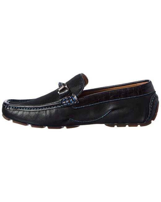 Donald J Pliner Black Drexel01 Leather & Nylon Driver for men
