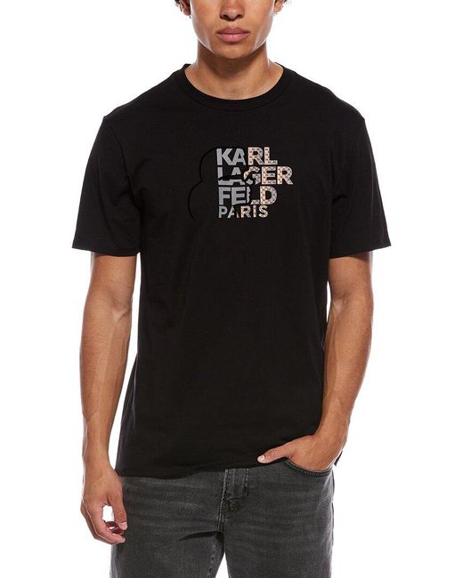 Karl Lagerfeld Black Karl Side Profile T-Shirt for men