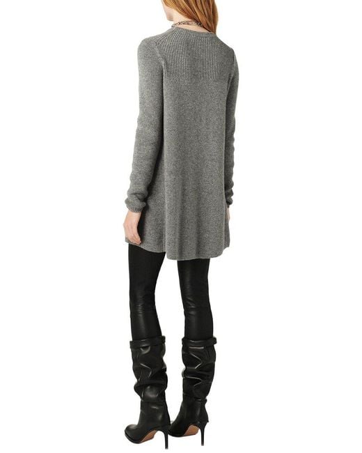Ba&sh Gray Camine Cashmere-Blend Dress