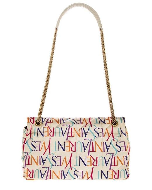 Saint Laurent White Jamie Medium Silk Shoulder Bag