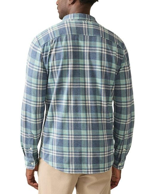 Faherty Brand Blue Coastline Knit Shirt for men