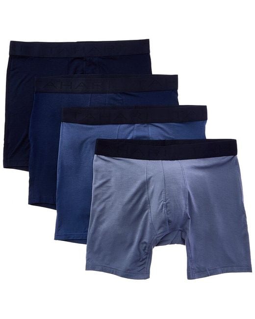 Tahari Blue 4Pk Modern Fit Luxe Micro Ultra Soft Boxer Brief for men