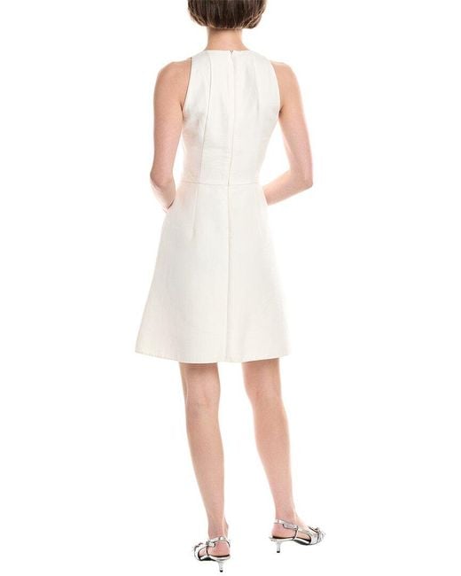Akris White Silk-Blend A-Line Dress