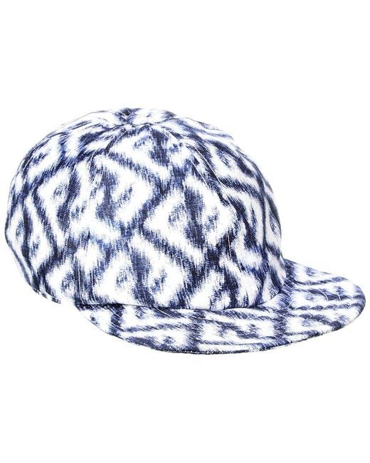 Fendi Blue Silk Baseball Cap for men