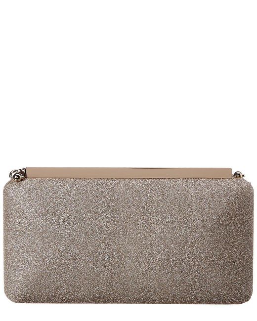 Jimmy Choo Gray Ellipse Glitter Clutch