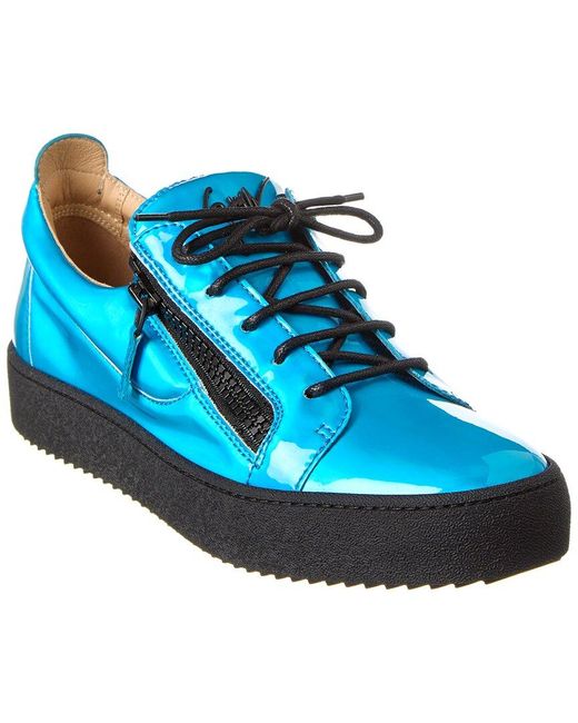 opskrift fugtighed Låne Giuseppe Zanotti May London Leather Sneaker in Blue for Men | Lyst