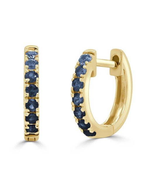Sabrina Designs Metallic 14K 0.33 Ct. Tw. Sapphire Huggie Earrings