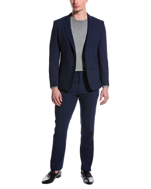 Boss Blue 2pc Slim Fit Wool-blend Suit for men