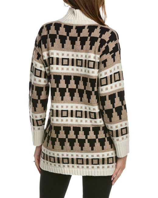 Max Mara Brown Navarra Wool & Cashmere-blend Tunic Sweater