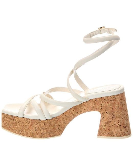Jimmy Choo Natural Cecelia 95 Leather Platform Sandal