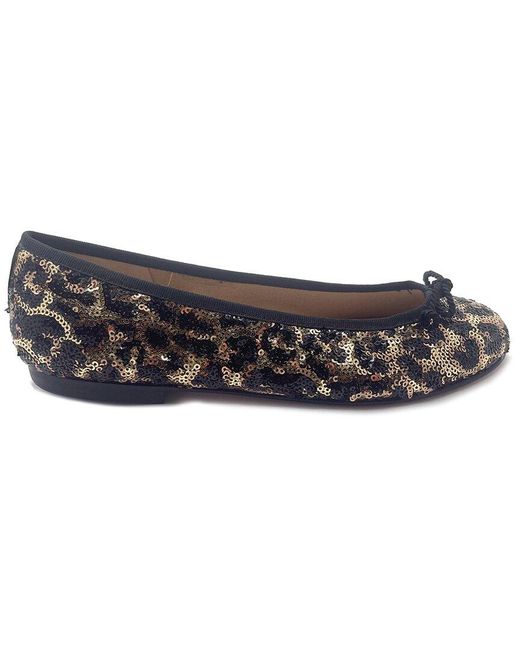 French Sole Black Pearl Sequin Flat