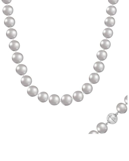 Splendid Metallic Silver 12-13mm Pearl Necklace