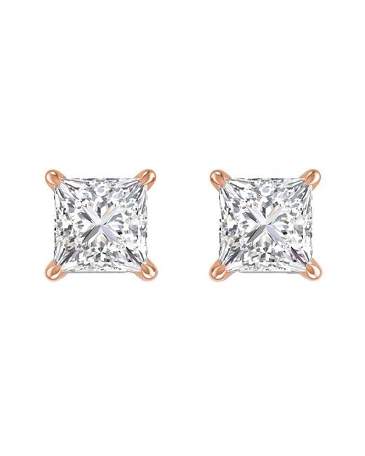 Diamond Select Cuts Metallic 14k Rose Gold 2.00 Ct. Tw. Diamond Studs