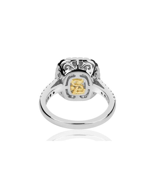 Suzy Levian CZ Jewelry White Suzy Levian Silver Cz Halo Ring