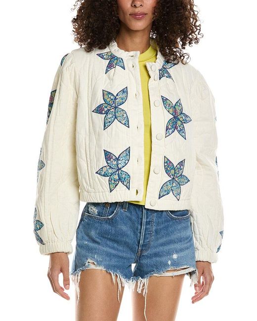 Free People Blue Quinn Quilted Jacket