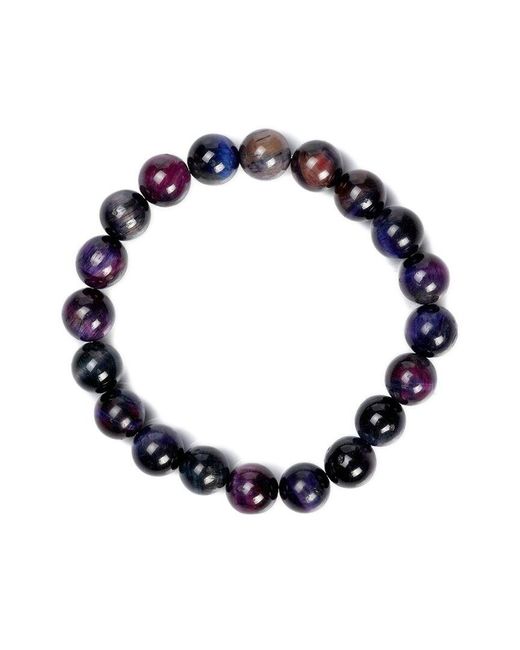 jean claude Blue Jewelry Tiger Eye Bead Stretch Bracelet for men