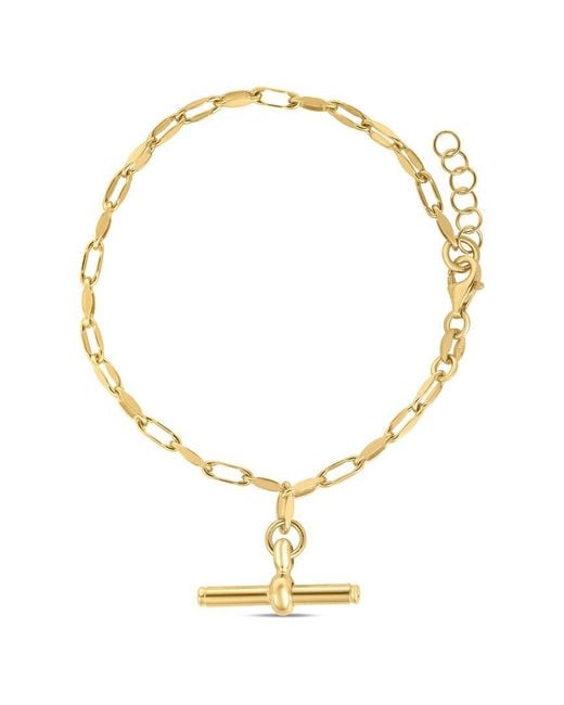 Italian Silver Metallic Piazza Di Spagna 14k Over Toggle Bracelet