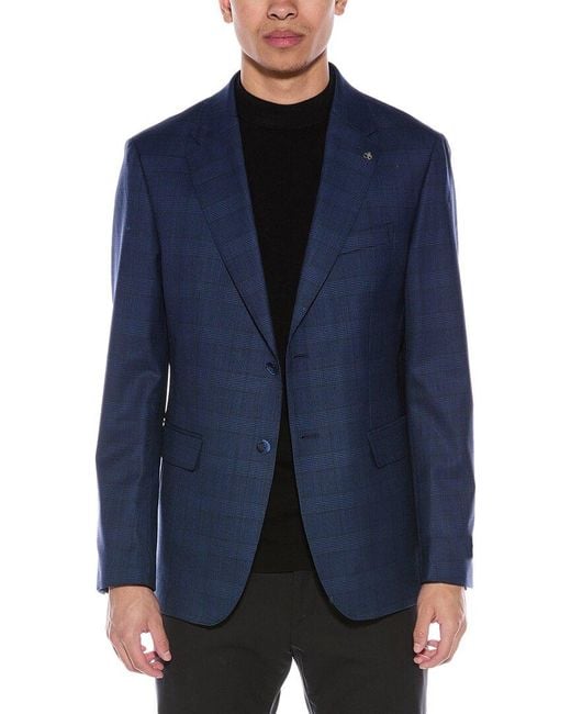 Scotch & Soda Blue Modern Fit Wool-Blend Suit Jacket for men