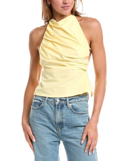 Avantlook Blue Pleated Tie Back Top