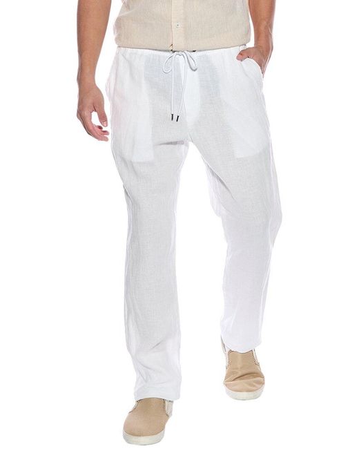 James Perse White Lightweight Linen Pant for men