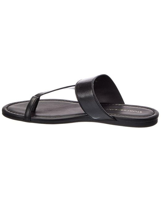 Stuart Weitzman Black Remy Leather Slide