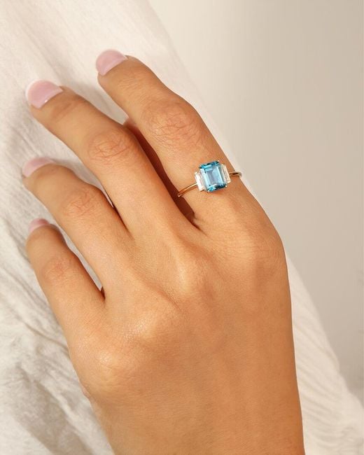 TIRAMISU Blue 14k 1.96 Ct. Tw. Gemstone Contemporary Ring