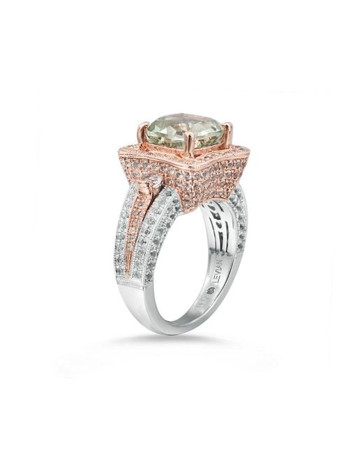 Suzy Levian White Two-tone Silver 5.88 Ct. Tw. Gemstone Statement Ring