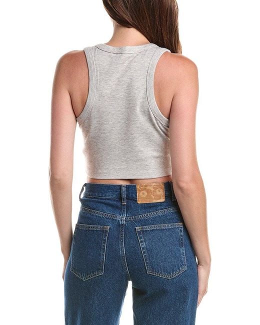 Susana Monaco Blue Fleece Racer Scoop Tank