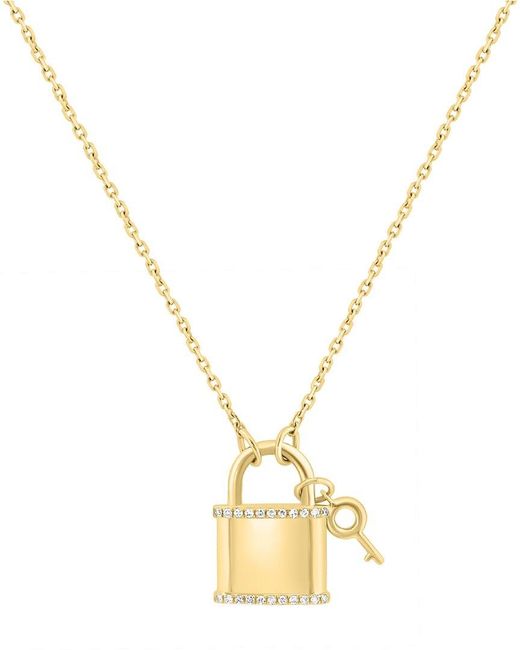 Effy Fine Jewelry Metallic 14K 0.12 Ct. Tw. Diamond Necklace