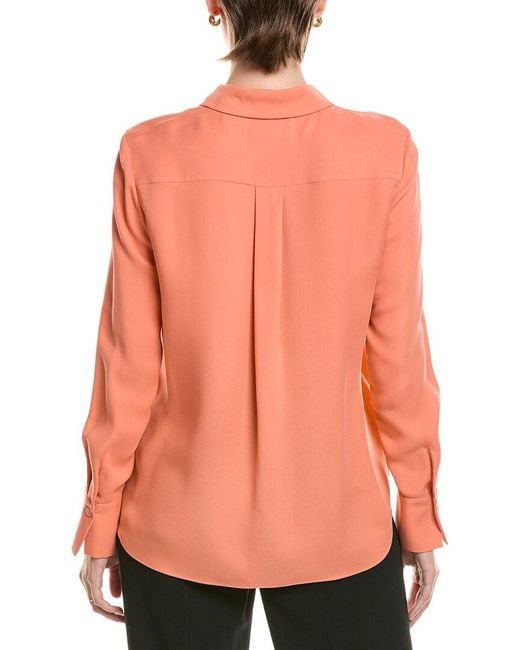 Lafayette 148 New York Pink Scottie Blouse