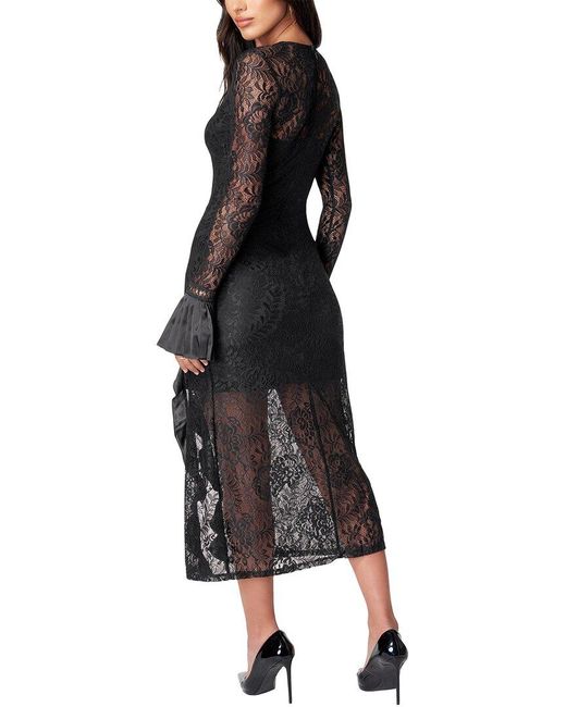 Bebe Black Slit Lace Dress