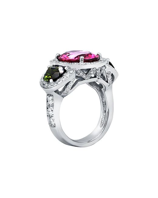 Diana M White Fine Jewelry 18k 9.35 Ct. Tw. Diamond & Tourmaline Ring