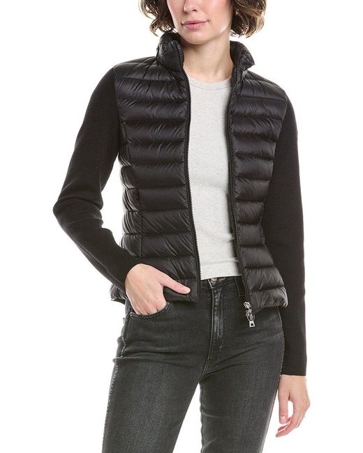 Moncler Black Wool-Blend Zip-Up Cardigan