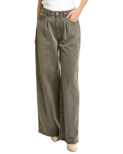 WeWoreWhat Green High-rise Wide Leg Pant
