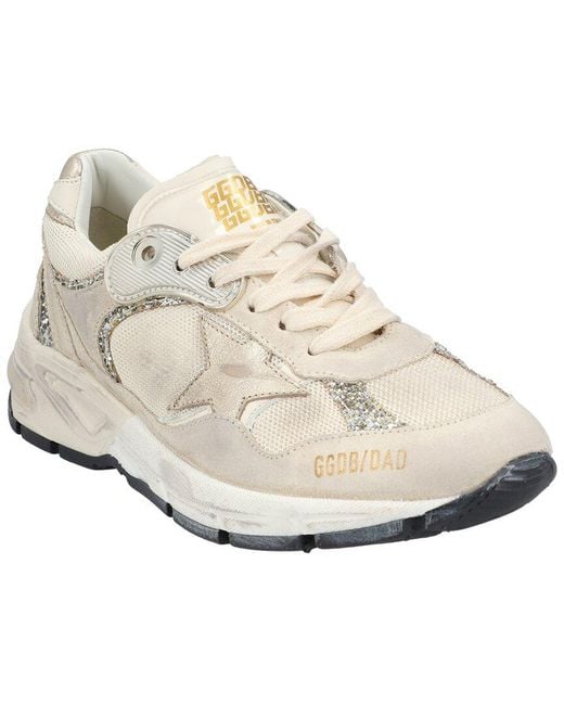 Golden Goose Deluxe Brand White Dad Leather-trim Sneaker