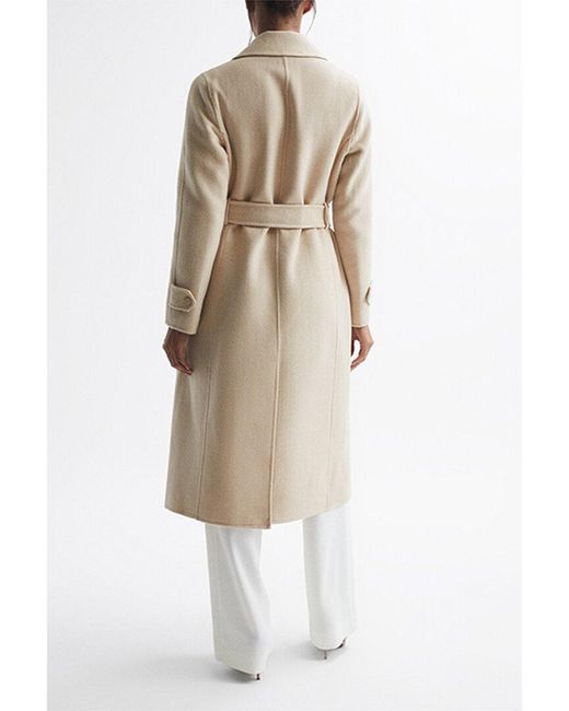 Reiss Natural Agnes Wool-blend Wrap Coat