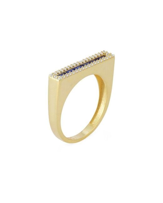 Sphera Milano White 14K Over Cz Bar Ring
