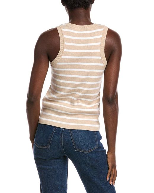 Minnie Rose Blue Cashmere-Blend Tank