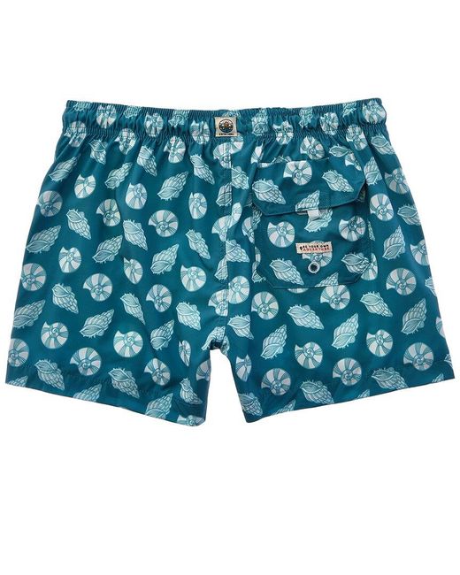 Sunset and Vine Blue Microfiber Woven Printed Swim Trunk for men