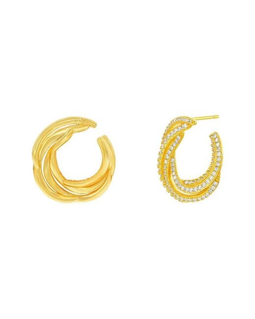 Suzy Levian CZ Jewelry Metallic Suzy Levian Silver Cz Statement Earrings