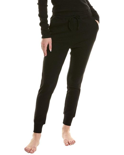 Rachel Parcell Black Waffle Fitted Jogger Pant